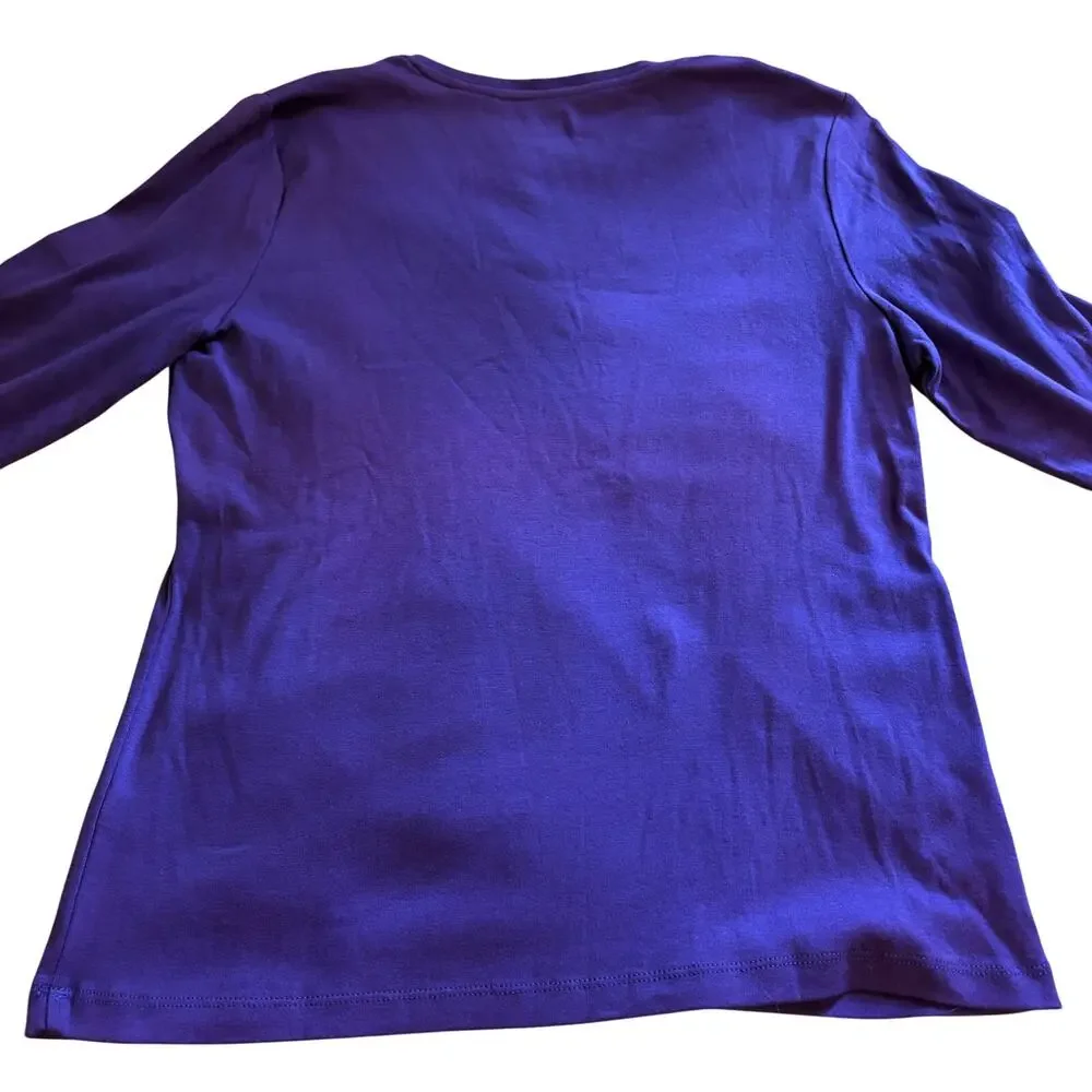 NEW Chicos Women's True Color Tee Chloe Top 3/4 Sleeve Soft Purple Amethyst 1 - Picture 5 of 5